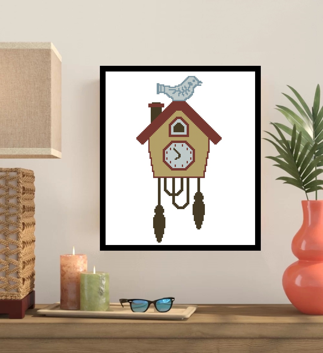 Cuckoo Clock Cross Stitch Pattern -341 | Inspire Uplift