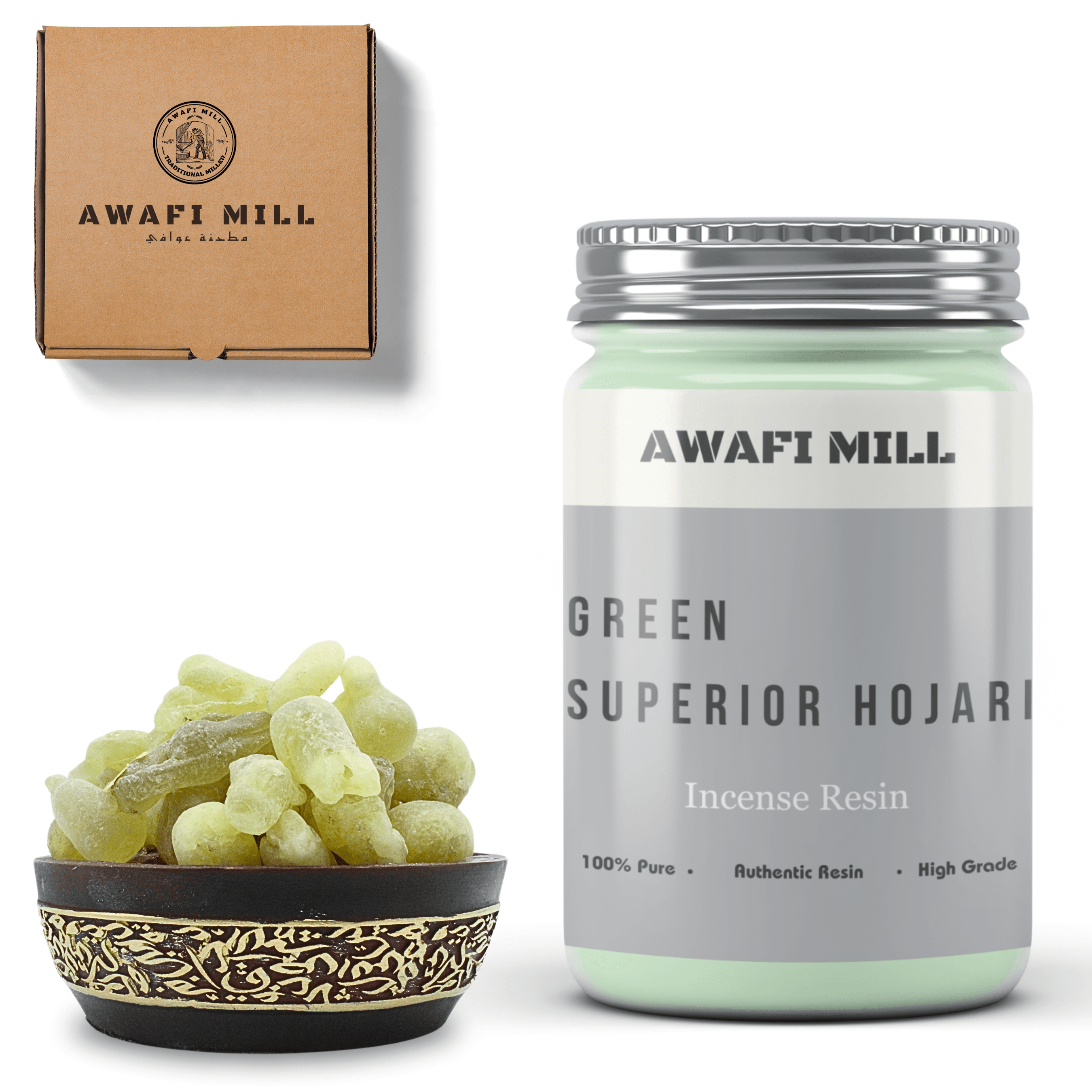 Awafi Mill Green Royal Hojari Frankincense - Superior Large | Inspire ...