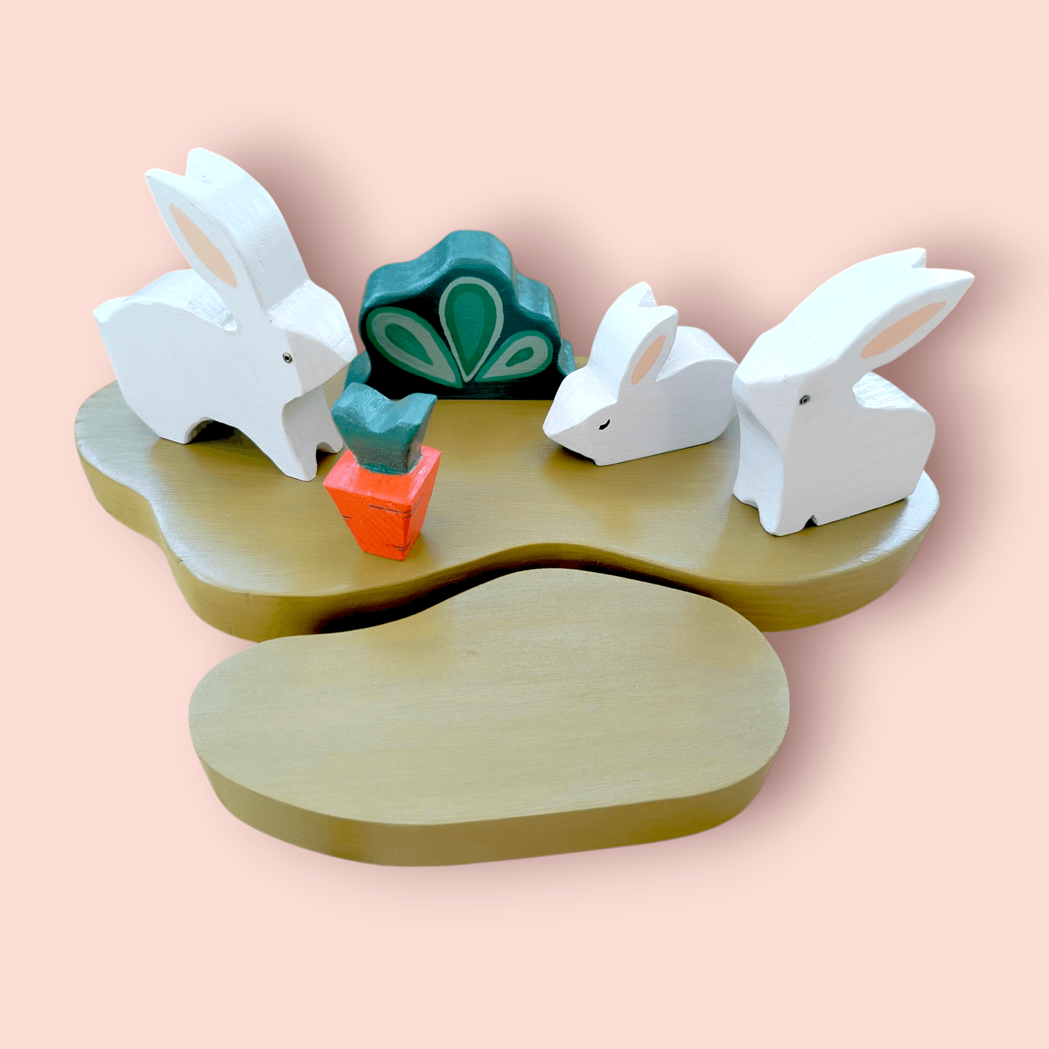Wooden rabbit family toy set | Inspire Uplift