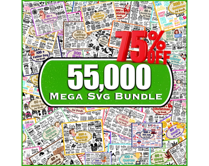 Ultra MEGA SVG Bundle Cricut Cut Files PNG Bundle Sublimatio | Inspire ...