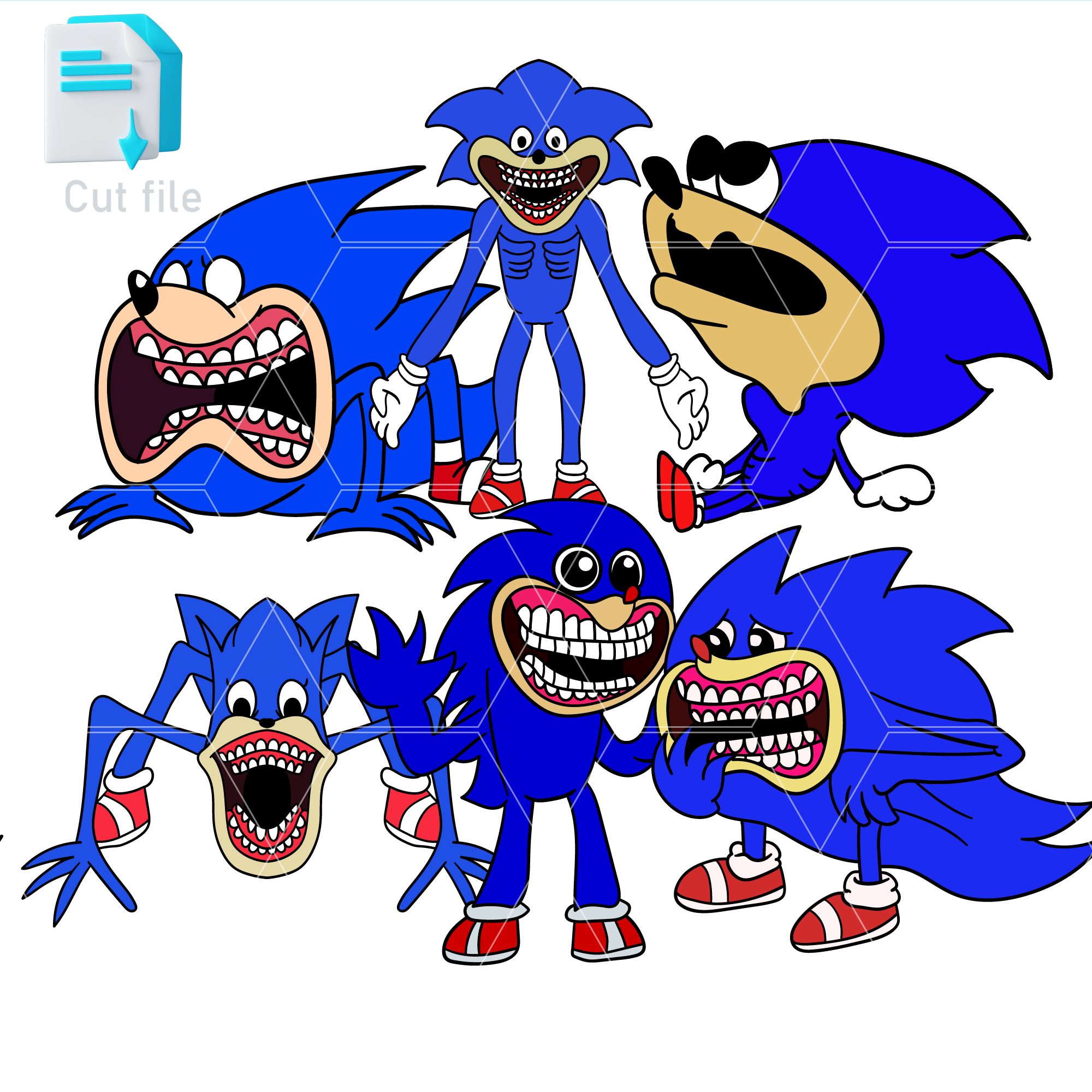 Bundle Vector Characters Shin Sonic SVG,PNG,INk,Sonic Cut fi | Inspire ...