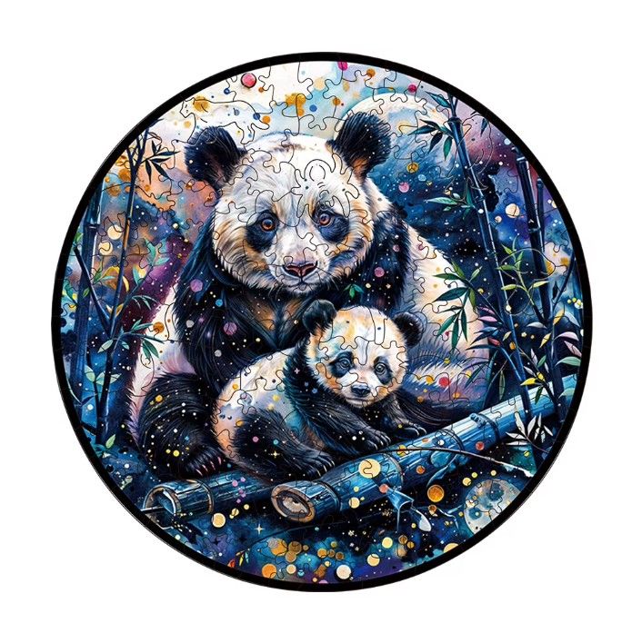 Wooden Puzzle - Panda Family Intellectual Exercise - Family | Inspire ...