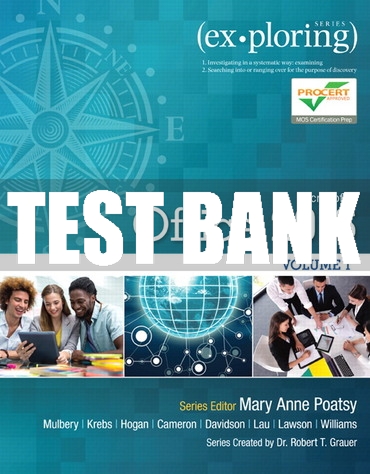 Test Bank For Exploring Microsoft Office 2016 Volume 1 1st E | Inspire ...