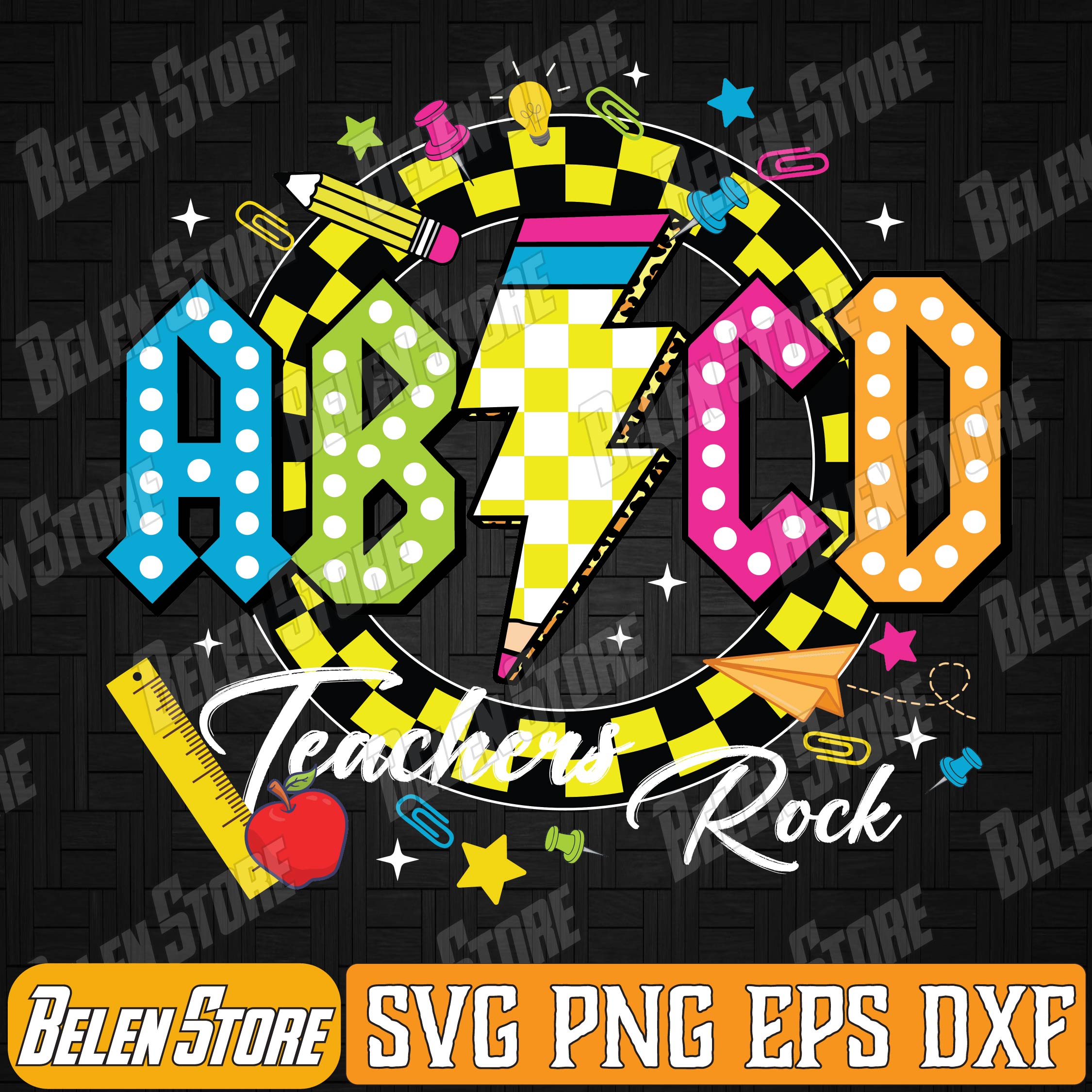 Funny Back To School ABCD Teacher Rocks ABCD Teachers Rock S | Inspire ...