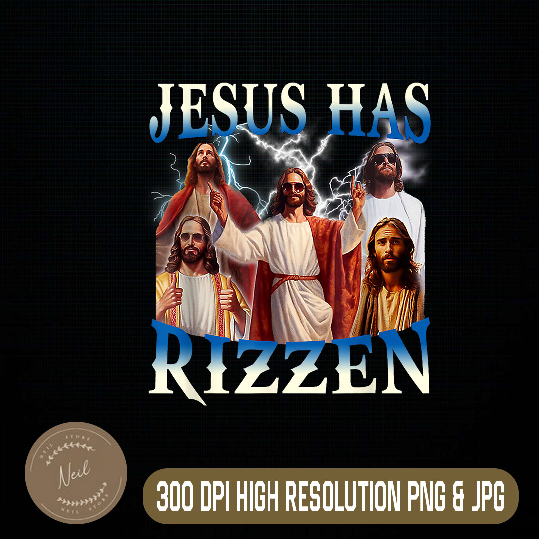 Jesus Has Rizzen Png, Vintage Christian Design Jesus Png, Di | Inspire ...