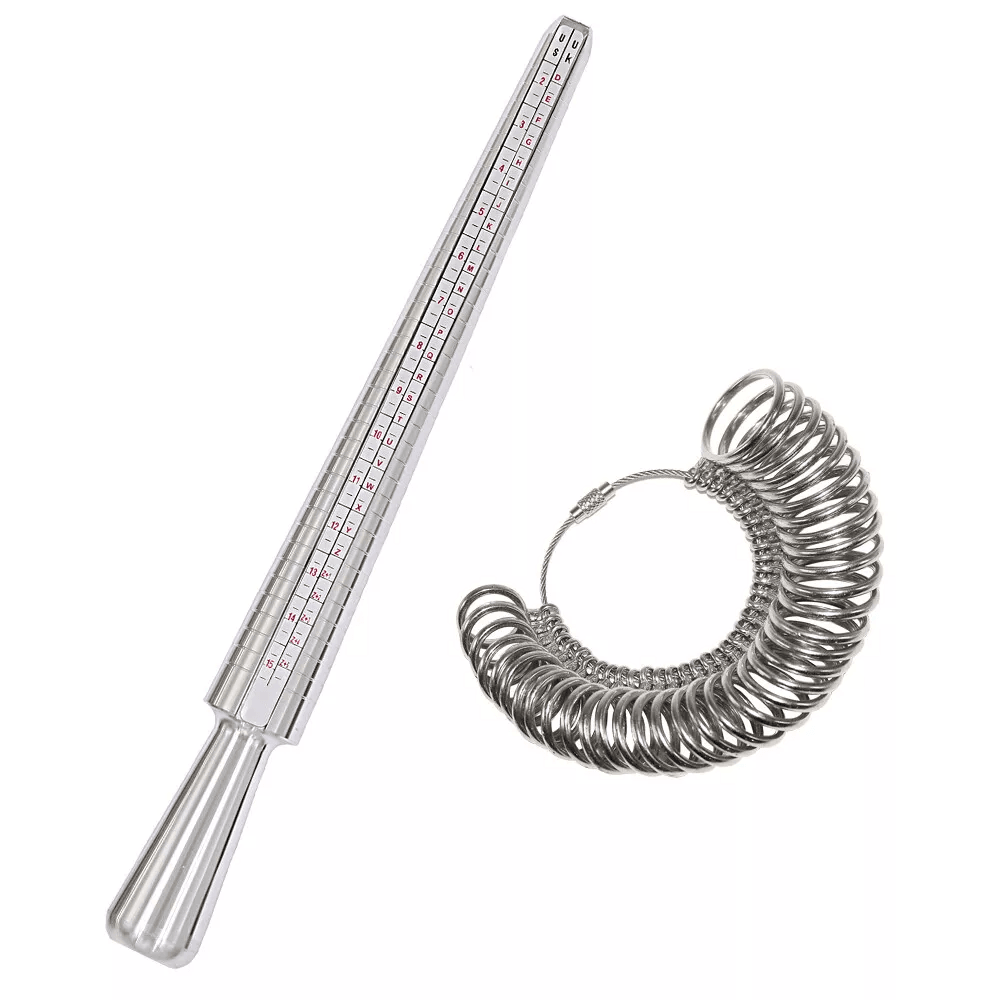 thumbnail image 2 of Silver Metal Ring Sizer Gauge – Mandrel Finger Sizing Stick, Standard Measuring Tool 2 of 3