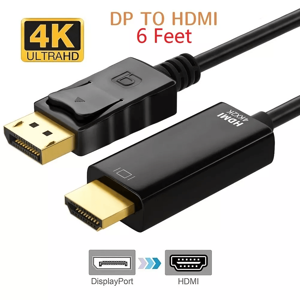 DisplayPort to HDMI Cable DP Adapter Converter for Audio Video