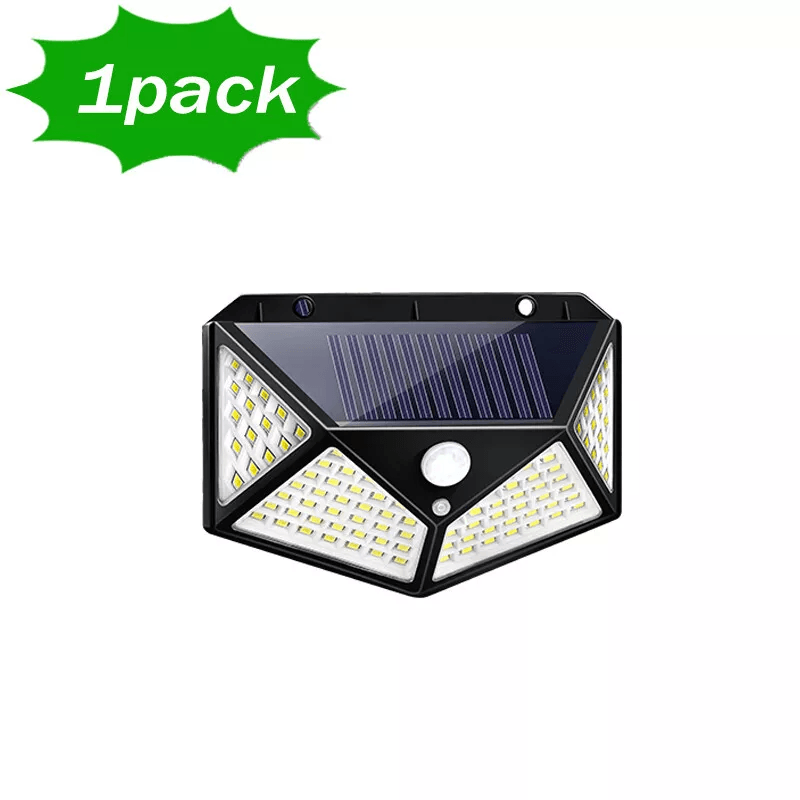 Solar Power 100 LEDs Light PIR Motion Sensor Outdoor Security Lamp for Wall & Garden