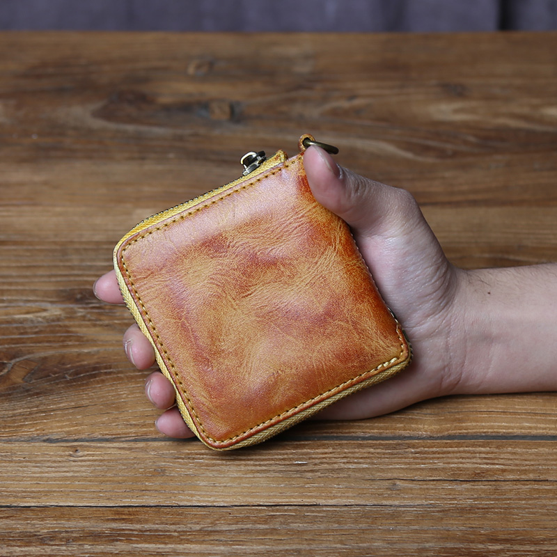 Men's Genuine Leather Coin Purse Retro Cowhide Wallet | Inspire Uplift