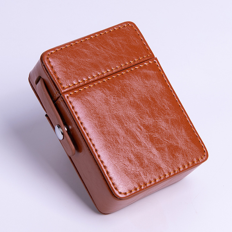 cigarette pack case Amazon.com: Portable Slim Leather Cigarette Case Ultrathin Lightweight  Pocket Carrying Box for Hold 10 Regular Size (Black) : Health & Household