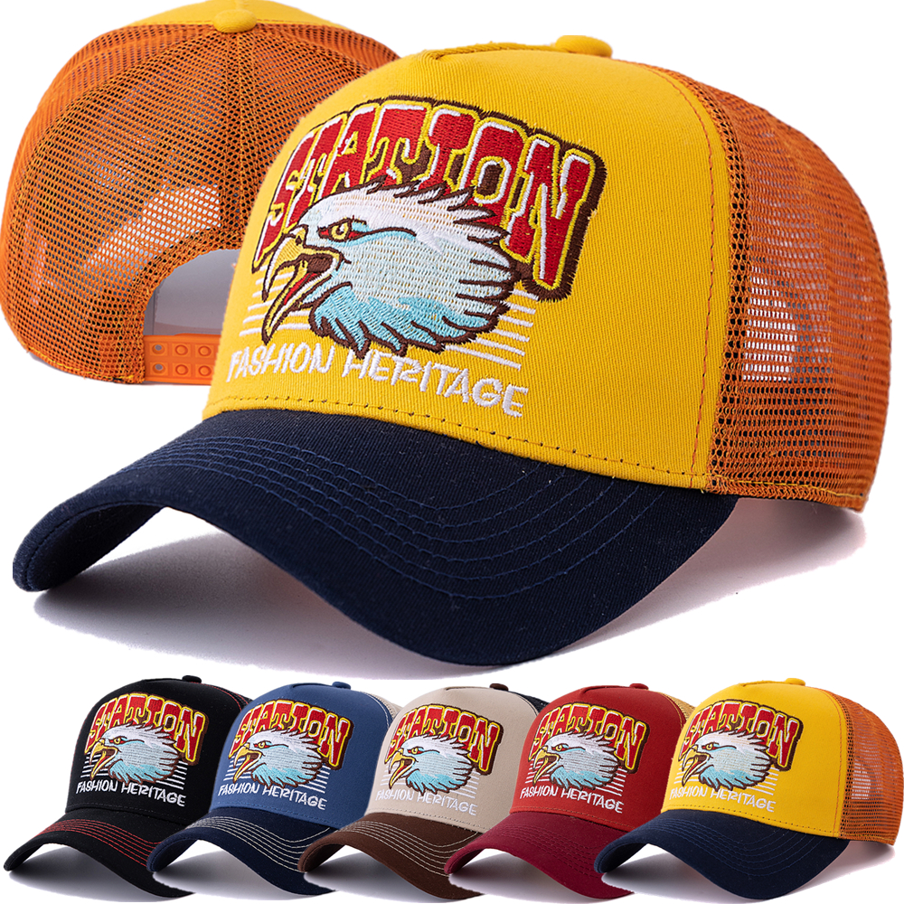 Eagle Head Mesh Trucker Hat Unisex Snapback Summer Cap  display picture 2