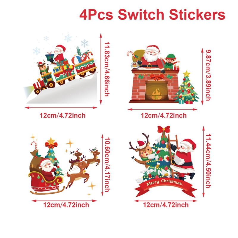 Graffiti Sticker Xmas New Year Gift, Christmas Wall Switch Decor Sticker, Christmas Decor for Home Santa Claus