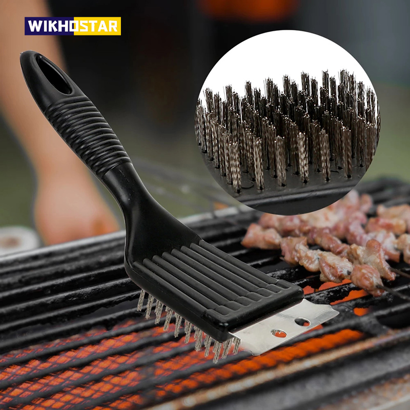 Stainless Steel BBQ Grill Brush for Non-Stick Grates & Outdoor Barbecue Cleaning