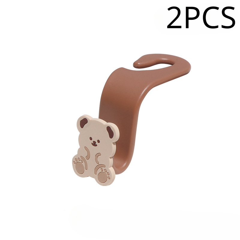 Cute Bear & Bunny Car Headrest Hooks for Bags and Purses Universal Back Seat Organizer