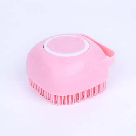 Pet Bath & Dog Shampoo Brush with Built In Dispenser Silicone Grooming & Pet Massage Brush