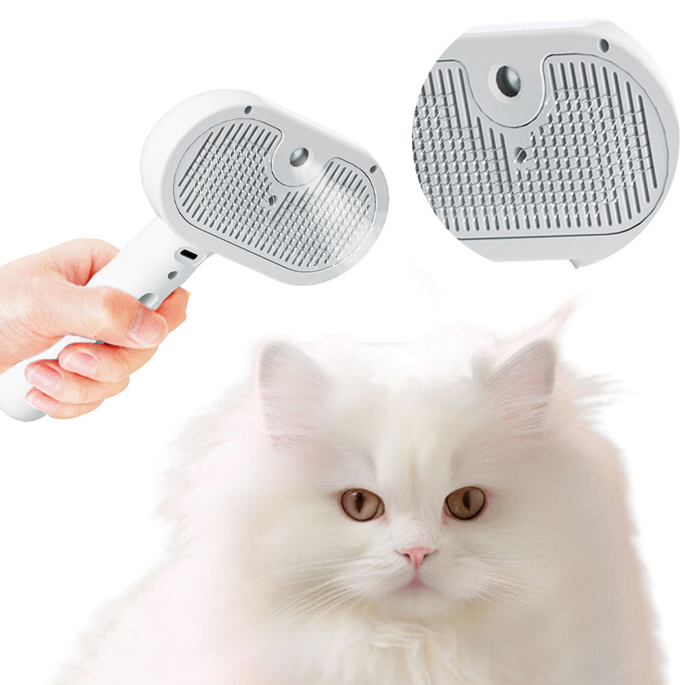 Steam Grooming Brush for Cats & Dogs Self Cleaning Pet Hair Removal Brush
