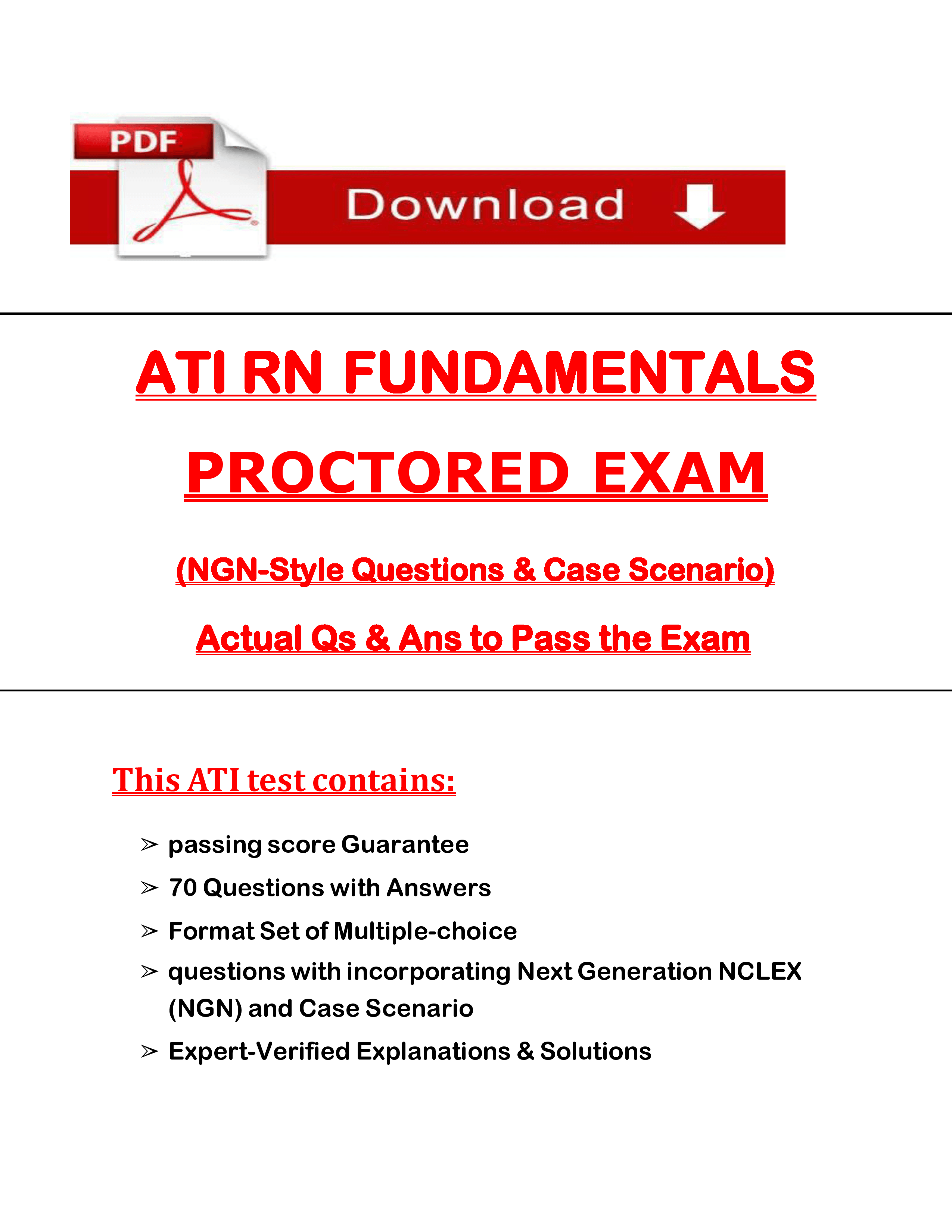 Pass Your 2025 ATI RN Fundamentals Proctored Exam with Actua | Inspire ...