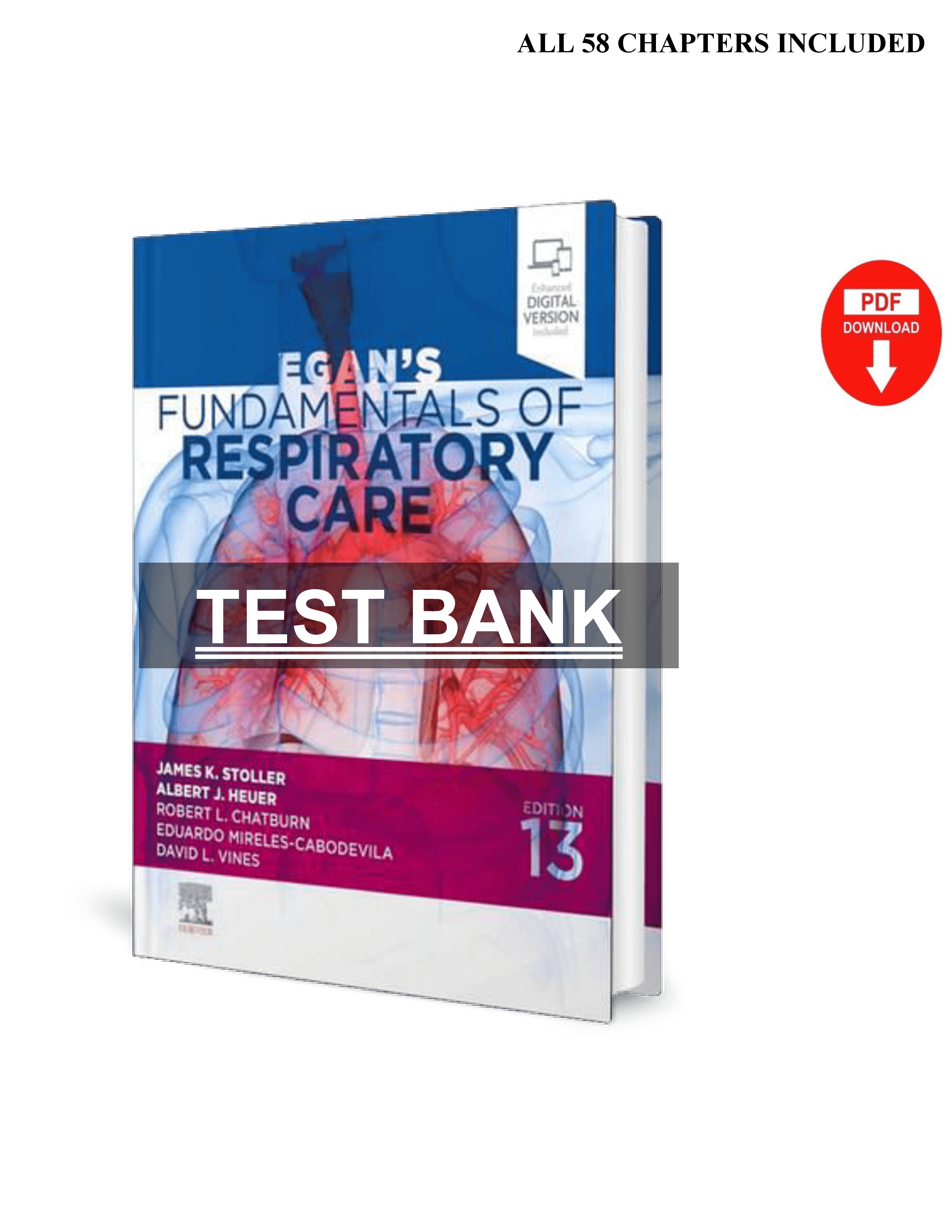 Test Bank for Egans Fundamentals of Respiratory Care 13th Ed | Inspire ...