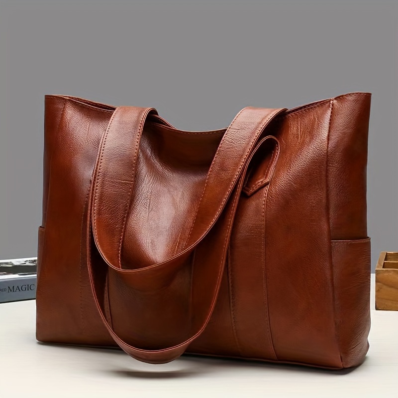 Spacious PU Shoulder Bag Durable Large Capacity Tote | Inspire Uplift