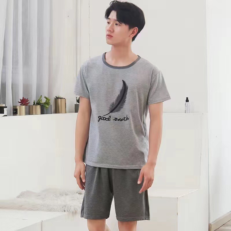 Striped Cotton Men's Pajama Set, Athletic Casual Loose Nightwear, Loungewear Pants and Top