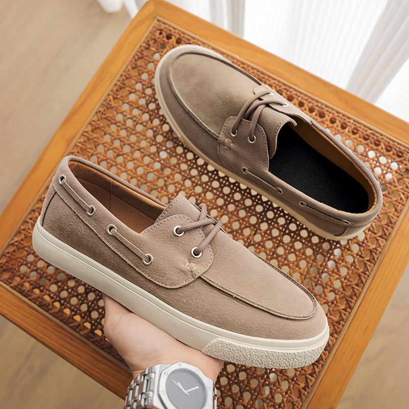 Handmade Suede Genuine Leather Men's Loafers, Fashion Casual Shoes, Slip-on Moccasins for Men