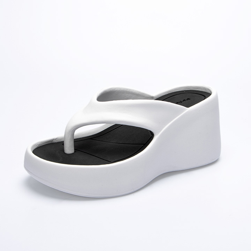 Summer Chunky Platform Beach Sandals, Women's Clip Toe Wedge Flip Flops, Thick Sole High Heeled Eva Slippers