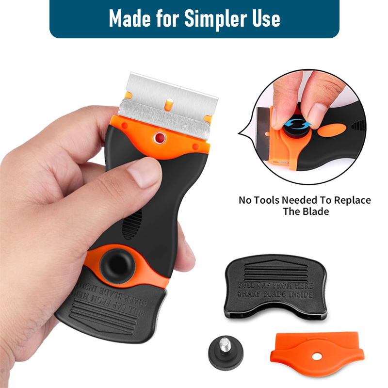 Edge Removal Tool with Razor Blade, Plastic/Metal Scraper for Label, Sticker Decal Removal, Car Window Tint Vinyl