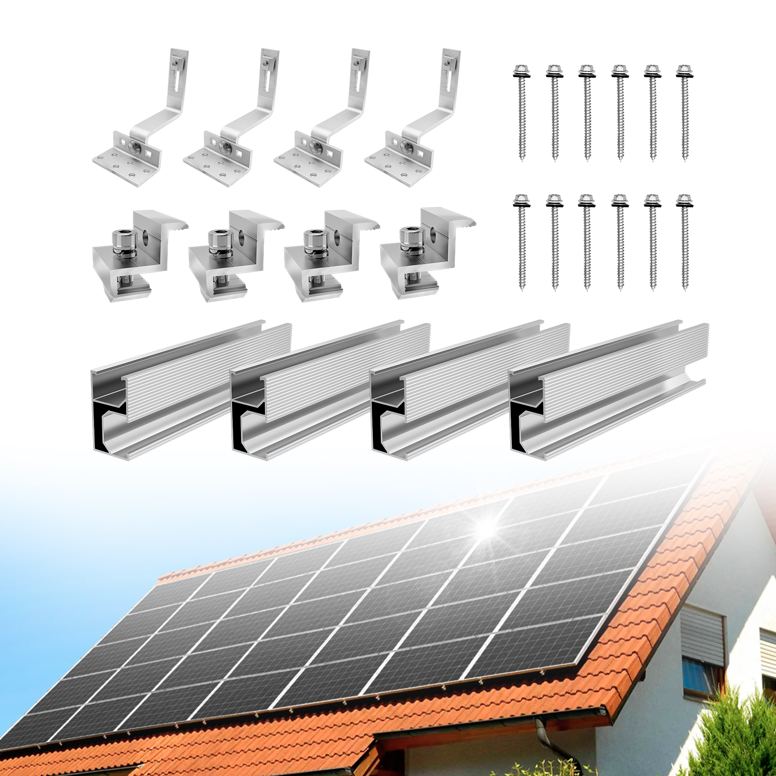 Solar Panel Mounting Set, Aluminum Rail for | Inspire Uplift