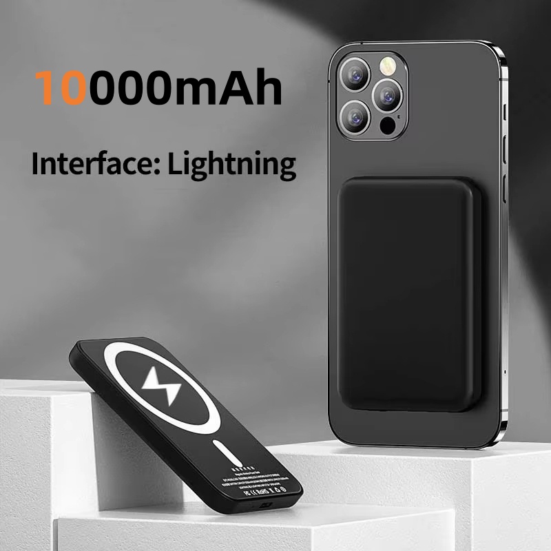 Wireless PD Magnetic Power Bank, Fast Charger for MagSafe, Portable Auxiliary Battery Travel Ready