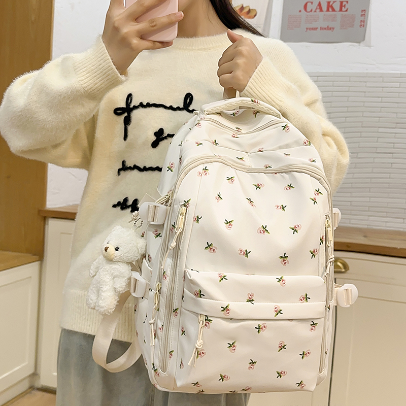 Fashionable Cute Backpack for Girls, Large Capacity School Bag, Student Travel Storage Bag, Portable Beach Bag for Kids