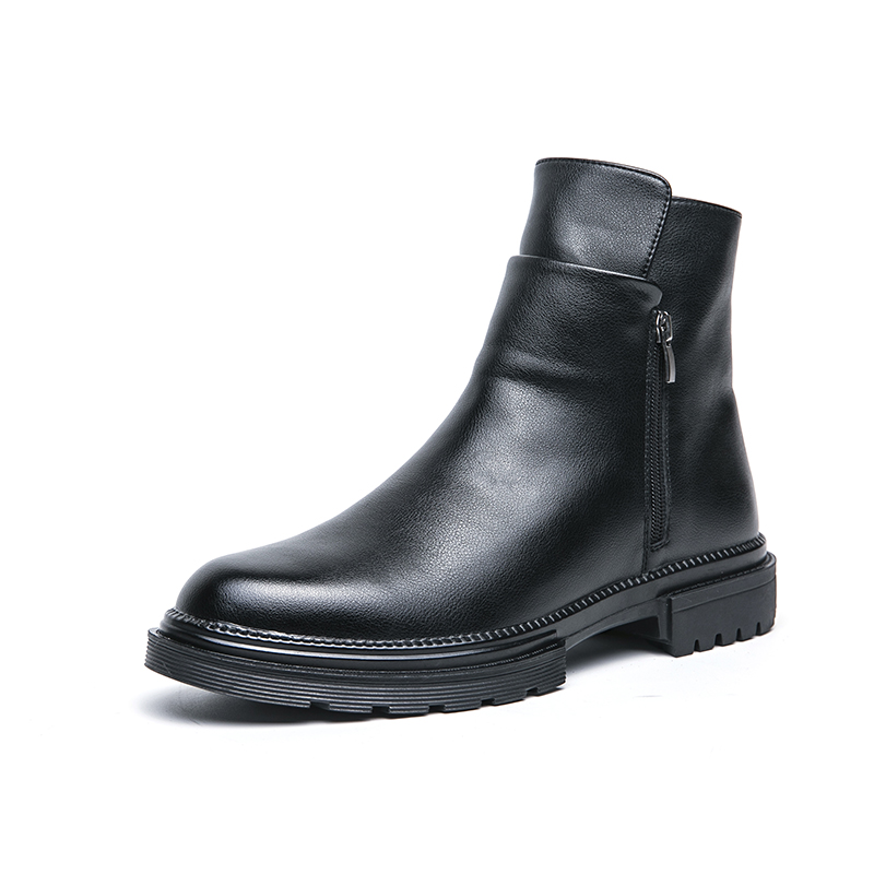 Men's Height-Increasing Chelsea Boots, Autumn Leather High-Tops, Business Casual, Stylish Short Boots