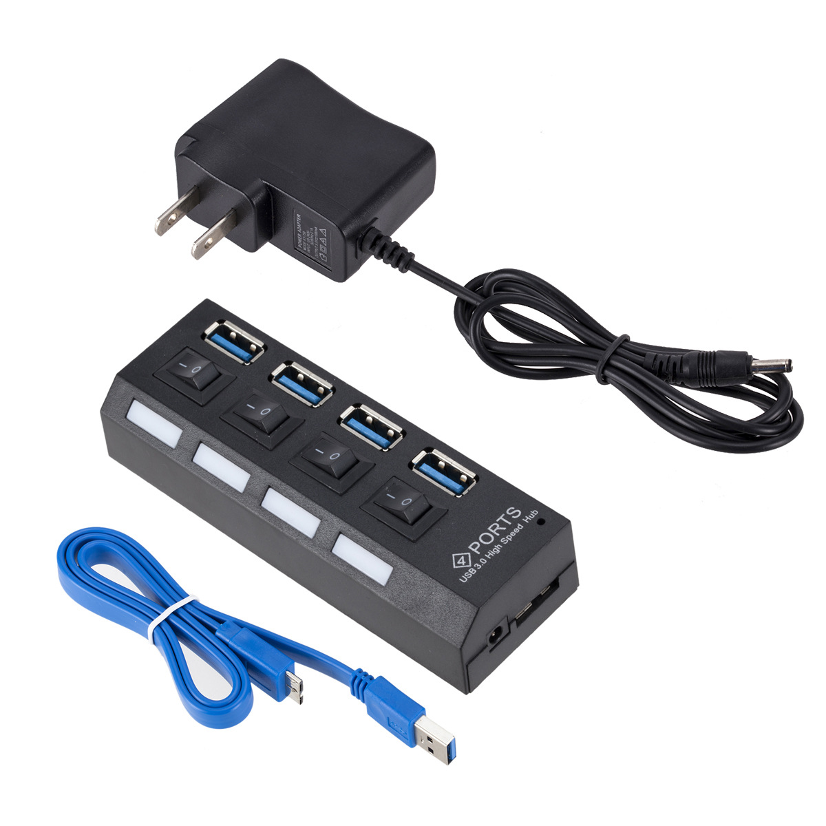 USB Hub Multi USB Hub Splitter with Power Adapter, Computer Accessories for Wholesale Dropshipping