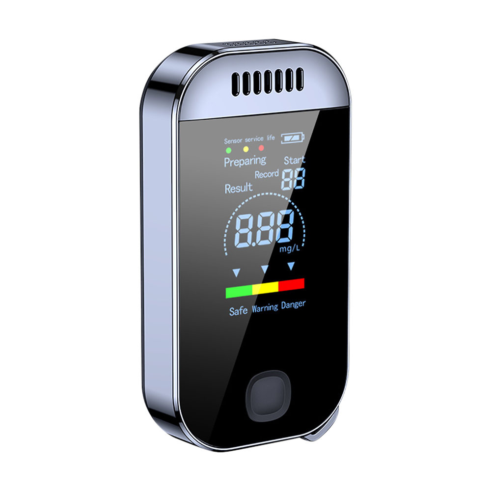 Digital Breath Alcohol Tester - USB Rechargeable Keychain Breathalyzer for Personal & Professional Use