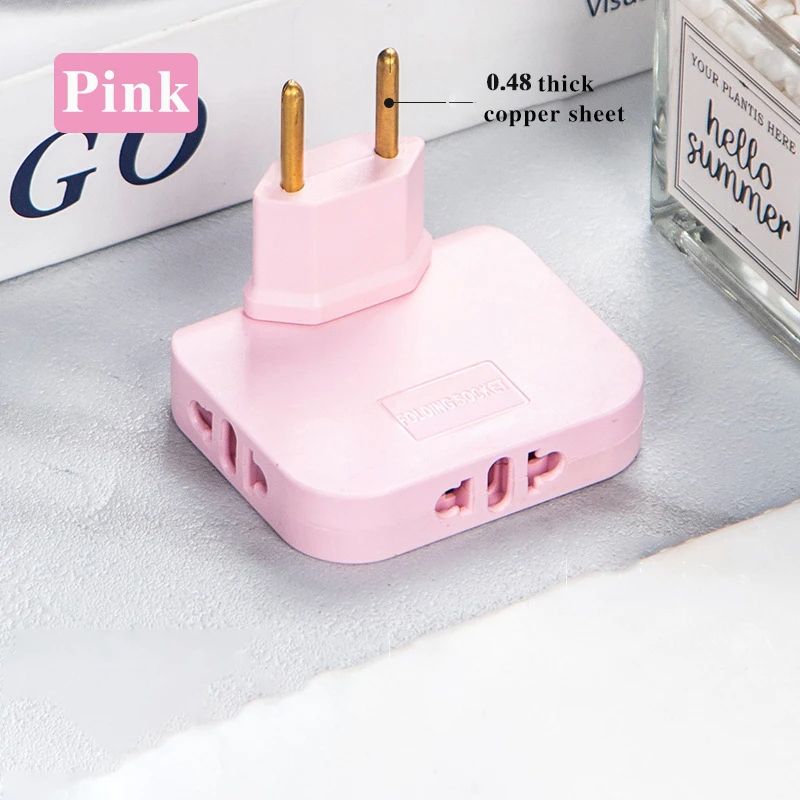 Plug 180° Rotatable Socket Adapter 3-in-1 US Extension Plug with Dual USB Ports, Multi-Plug Mini Wireless Adapter Outlet