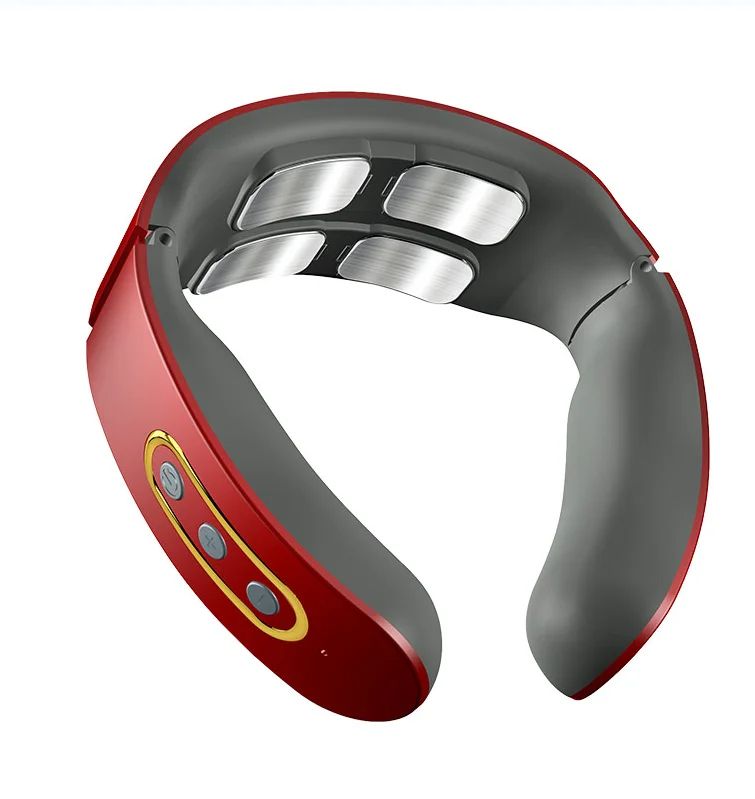 Electric Neck & Shoulder Massager 4-Head Kneading with TENS, Magnetic Pulse Heating for Cervical Pain Relief Relaxation