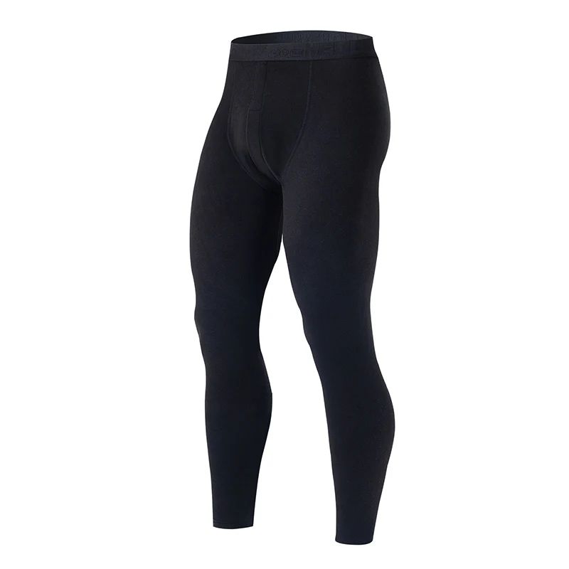 Men Winter Warm Pants, Solid Color Slim Fit Leggings, Comfortable Thermal Autumn Pants, Plus Size
