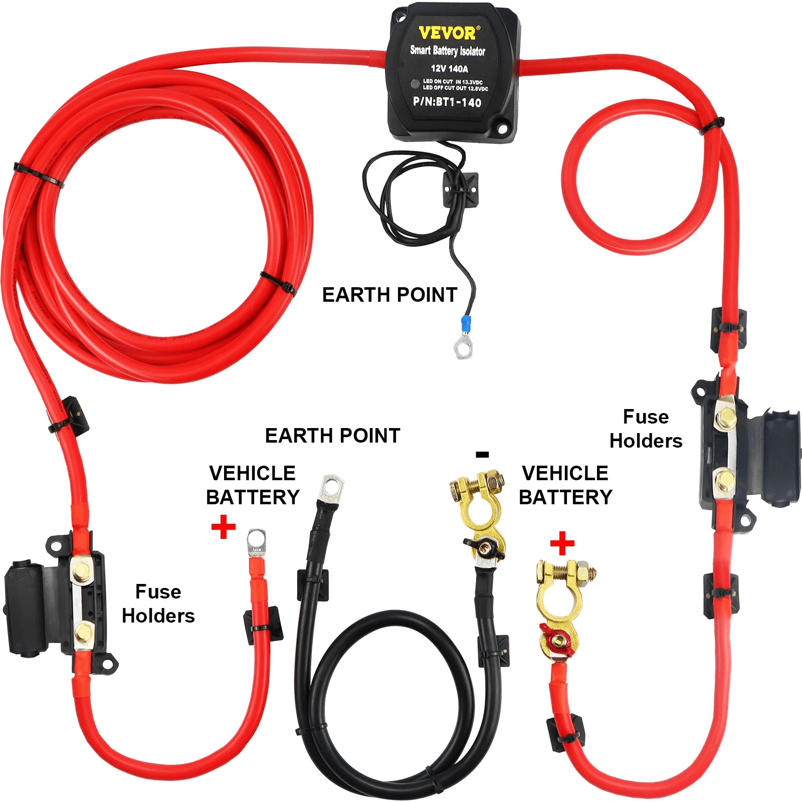 Professional Voltage Sense Split Charge Relay Kit for Dual Battery Systems
