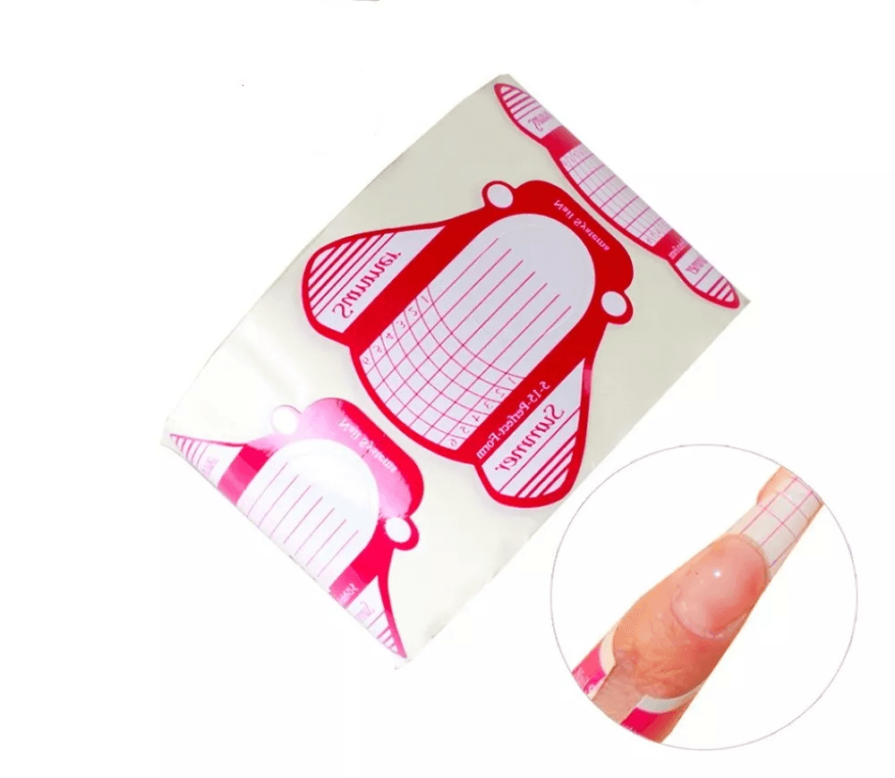 French Tip Nail Extension Forms, Silicone Backed DIY Acrylic & UV Gel Sculpting Guides