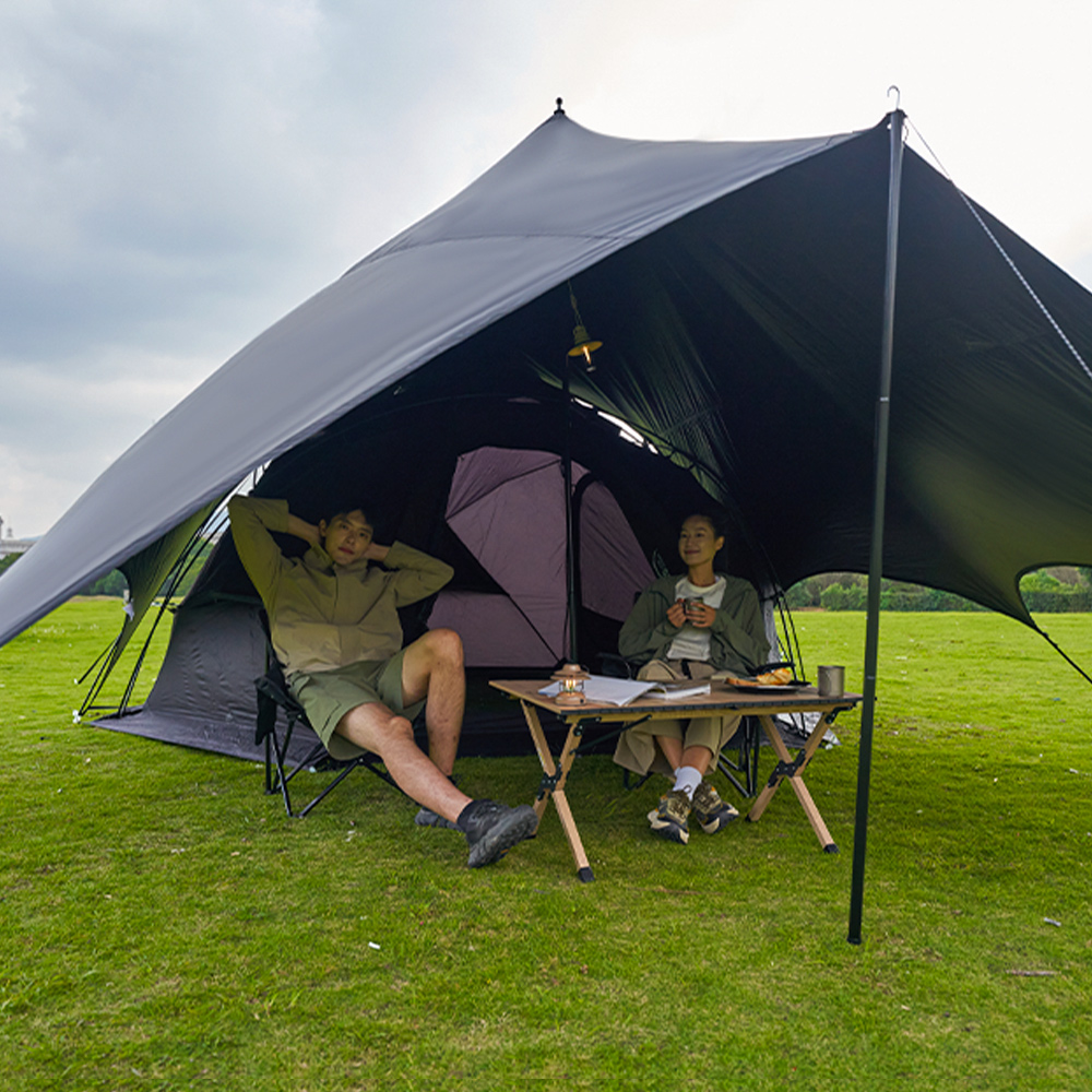 Black Coating Camping Tarp – Rainproof UV Sunshade | Inspire Uplift