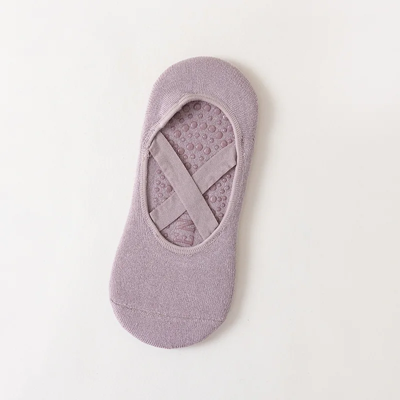 Anti-Slip Yoga Socks for Women, Backless Silicone Pilates Ballet Socks, Breathable Bandage Dance Grip Socks for Studio
