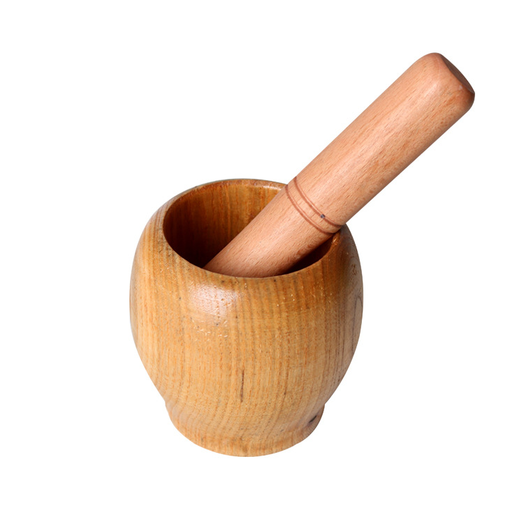 Wooden Mortar and Pestle Set – Ginger Crusher, Spice Grinder, Garlic Mincer & Fresh Chopped Graters for Kitchen & Herbs