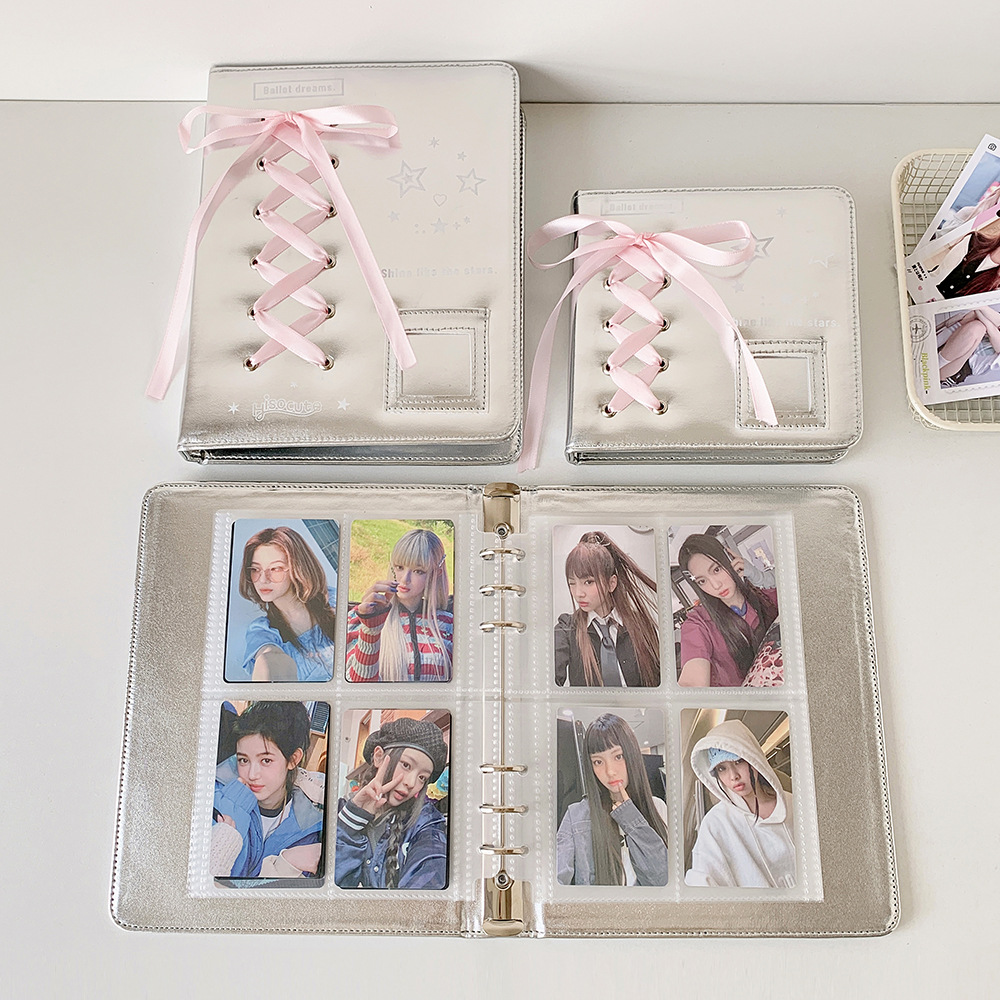 kpop photo card binder A5 Photocard Best For Kpop Collector Kpop Stationery your favorite Kpop postcards A5 A7 Silver PU Leather