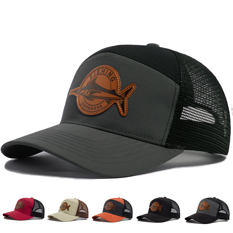 Shark Leather Label Men's Baseball Cap Casual Trucker Hat
