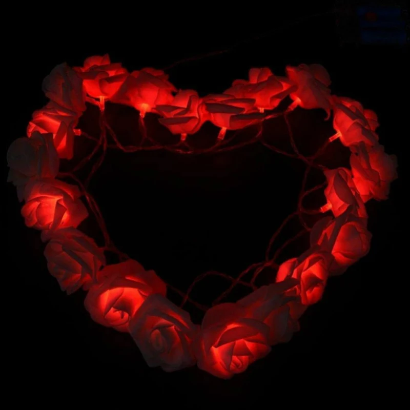 LED Rose Light Decoration for Wedding Valentines Day Girl Room Small Garden Night Light Christmas Fairy Lights