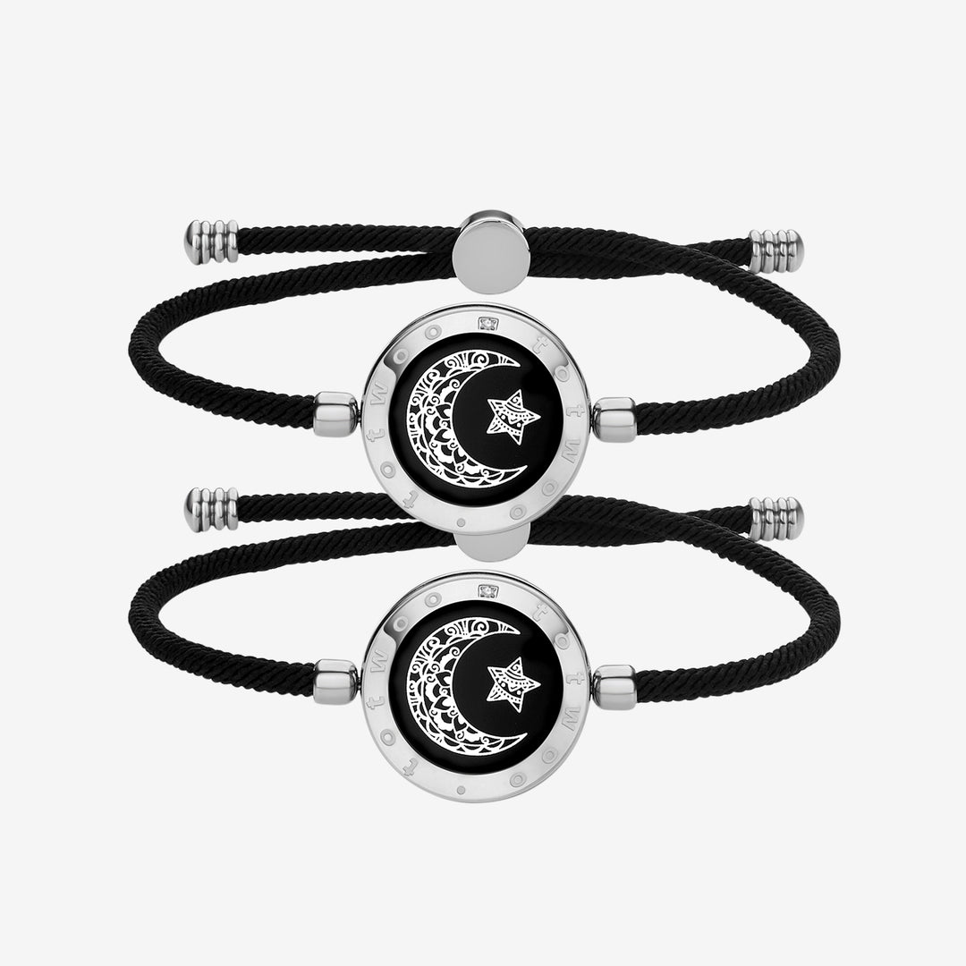 Long Distance Touch Bracelets for Couples, Light Up Vibration Love Bracelets, Mountain Sea Touch Bracelets for Couples