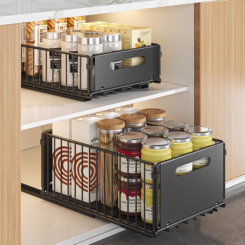 Pull Out Kitchen Storage Rack Kitchen Storage Rack Pull-out Basket Deep Cabinet Storage | Inspire Uplift