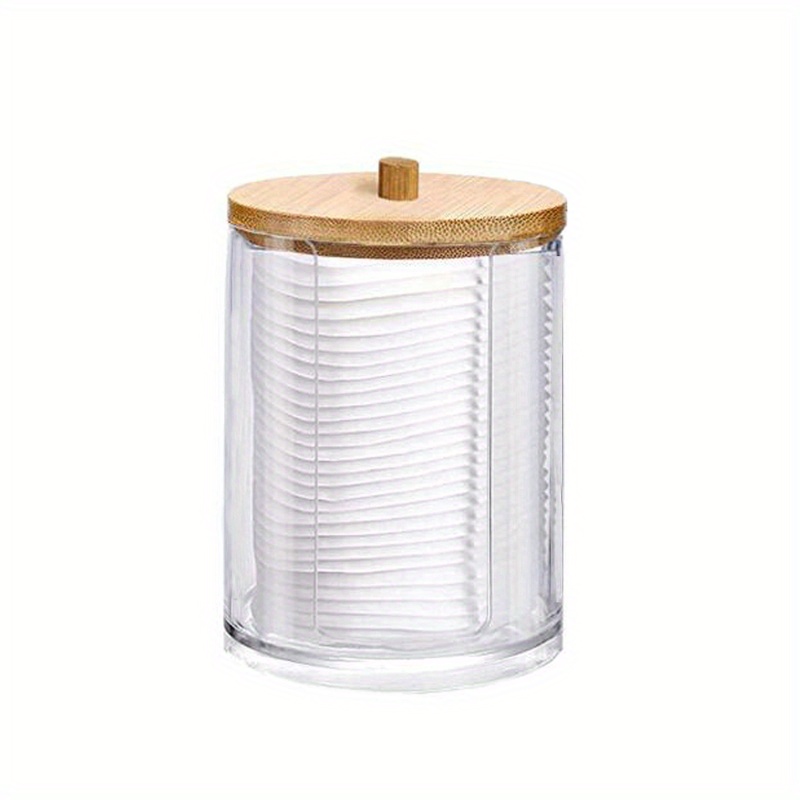 Clear Acrylic Makeup Organizer Makeup Cotton Pad Holder Round Makeup Swab Organizer Box