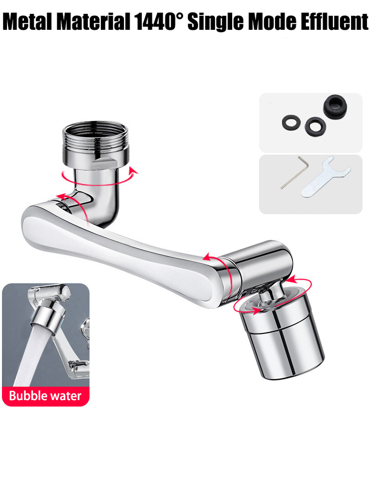 Swivel Robotic Arm Faucet Extender, Stainless Steel Universal, Kitchen Sink Aerator, Water Flow Mode