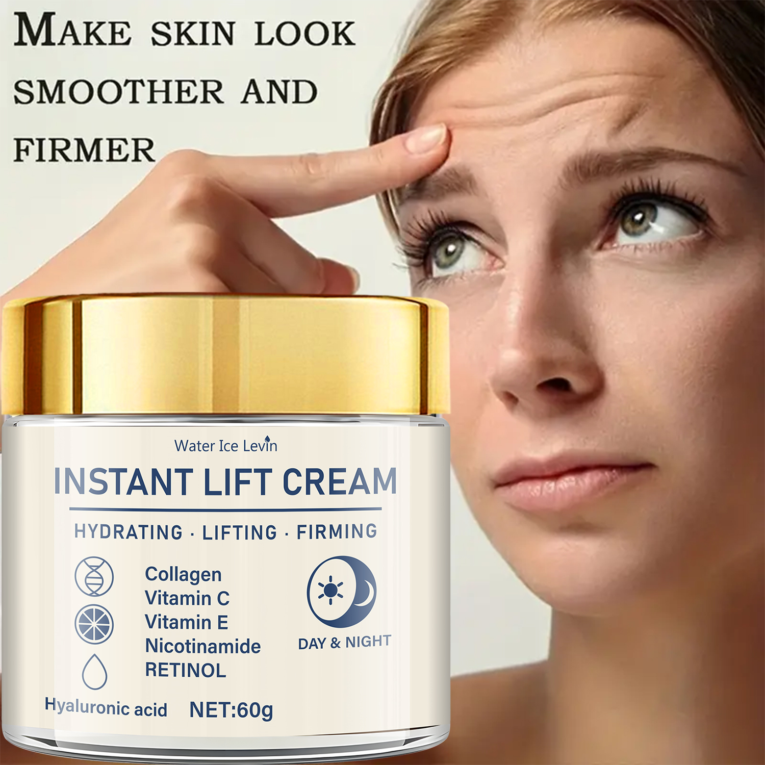 Hyaluronic Acid Facial Firming Lifting Cream, Retinol for Moisturizing Skin, Suitable for Any Skin, Firming Daily Skin