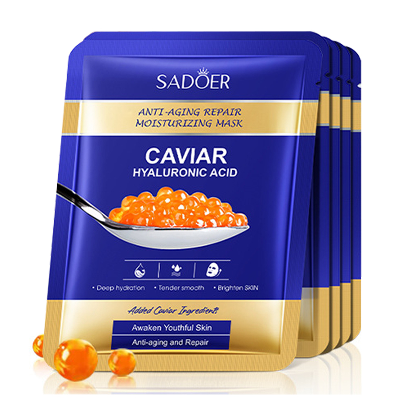Hyaluronic Acid Caviar Moisturizing Face Mask for Firming Brightening Hydrating Facial Skin Care